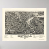 Exeter, NH Panoramic Map - 1884 Poster (Voorkant)