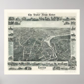 Exeter, NH Panoramic Map - 1896 Poster (Voorkant)