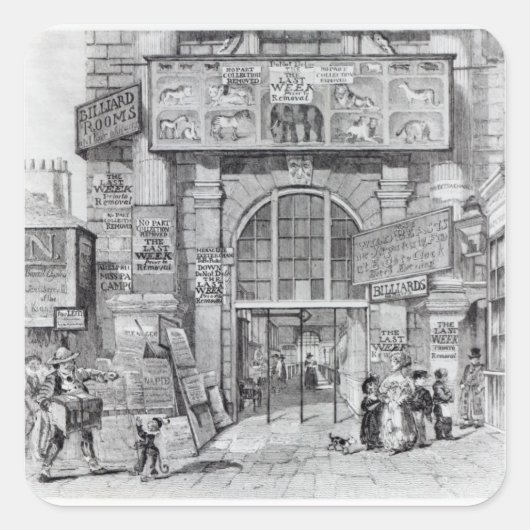 Exeter Verandering die de ingang toont Vierkante Sticker (Voorkant)