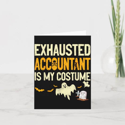 Exhausted Accountant Cpa Halloween Funny Accountan Kaart (Voorkant)