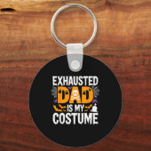 Exhausted Dad Is My Costume Shirt Men Halloween Co Sleutelhanger (Voorkant)