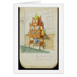 Exhibition Cabinet, c.1860s-70s (m/c & potlood op 