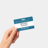 Exhibitor Name Badge QR Black White Custom Logo ID (Manuel / portable)