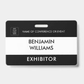 Exhibitor Name Badge QR Black White Custom Logo ID (Avant)