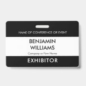 Exhibitor Name Badge QR Black White Logo ID Event (Avant)