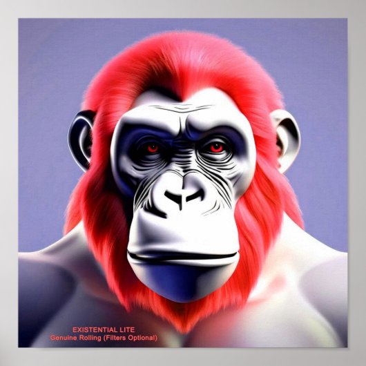 EXISTENTIAL LITE Ape Red Poster (Voorkant)