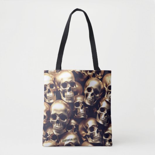 EXISTENTIAL LITE Gold Skulls-Tas Draagtas (Voorkant)