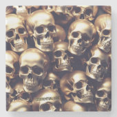 EXISTENTIAL LITE Gold Skulls Watch Stenen Onderzetter (Voorkant)