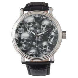 EXISTENTIAL LITE Silver Skulls Watch Horloge