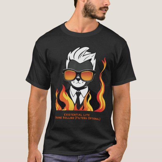 EXISTENTIAL LITE Toon Cat T-shirt (Voorkant)