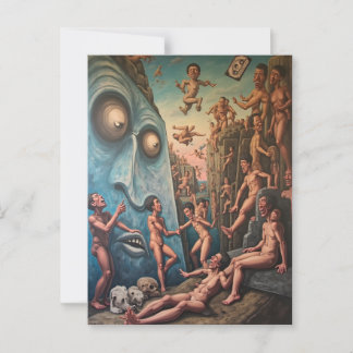 existentiële daling briefkaart