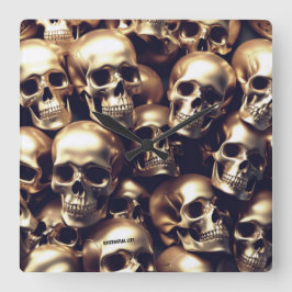 EXISTENTIËLE LITE Gouden Schedels Muur Klok