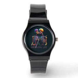 EXISTENTIËLE LITE Kissing Skeletons Unisex Horloge