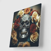 EXISTENTIËLE LITE Krans Schedel Muur Klok (Hoek)