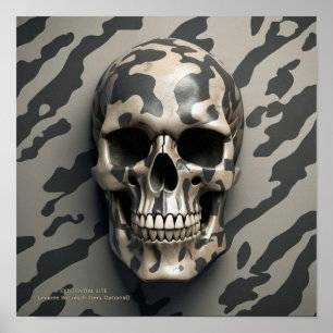 EXISTENTIËLE LITE Memento Mori Camo Skull Poster