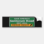Exit 2012 Santorum Road Bumpersticker (Voorkant)