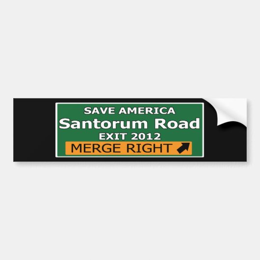 Exit 2012 Santorum Road Bumpersticker (Voorkant)