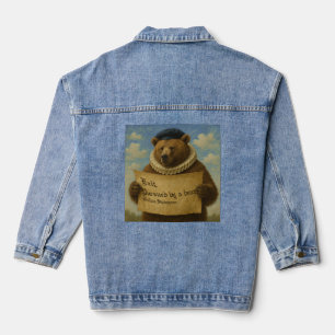 Exit, achtervolgd door een beer Shakespeare citaat Denim Jacket