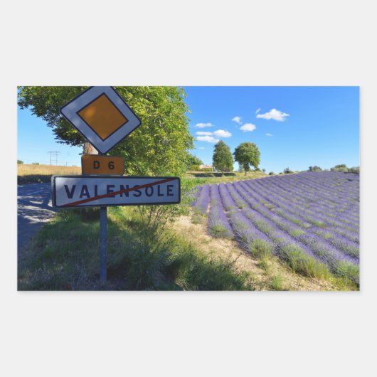 Exit panneau Valensole en lavendula in Frankrijk Rechthoekige Sticker (Voorkant)