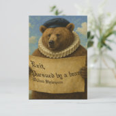 Exit, pursued by a bear Shakespeare quote bear Bedankkaart (Staand voorkant)