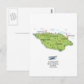 Exmoer National Park-kaart Briefkaart (Voorkant / Achterkant)