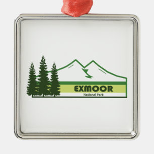 Exmoor Nationaal Park Groene Strepen Metalen Ornament
