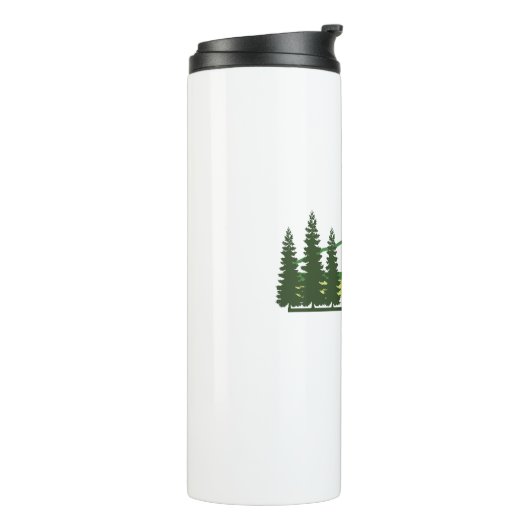 Exmoor Nationaal Park Groene Strepen Thermosbeker (Gedraaid links)