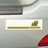Exmoor National Park Pine Trees Sun Bumpersticker (Op auto)