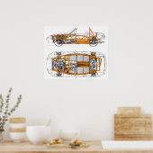 Exocet/NA Miata-bedekking Poster (Keuken)