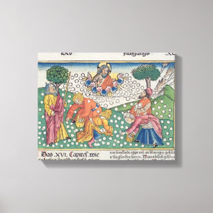 Exodus 16 13-22 God verstrekt kwartels en manna aa Canvas Afdruk