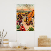Exodus 16 God stuurt het poster van Quail en Manna (Keuken)