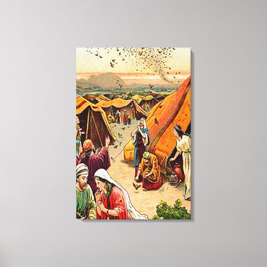 Exodus 16 God stuurt kwartel en manna canvas (Voorkant)