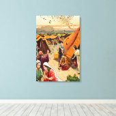 Exodus 16 God stuurt kwartel en manna canvas Afdruk (Insitu (Houten vloer))