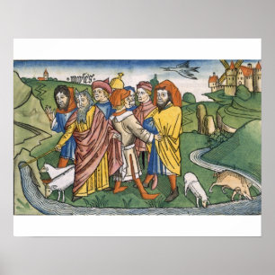 Exodus 17 1-7 Mozes maakt de waterstroom uit de Poster