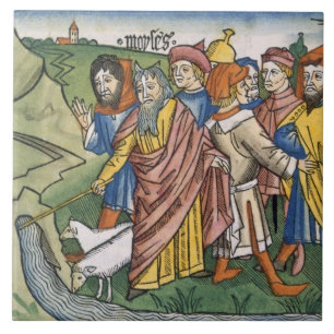 Exodus 17 1-7 Mozes maakt de waterstroom uit de Tegeltje