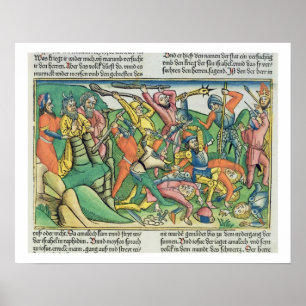 Exodus 17 8-15 Aaron en Hur support Moses' handen Poster