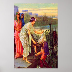 Exodus 2 Baby Mozes uit de Nijl getrokken Poster
