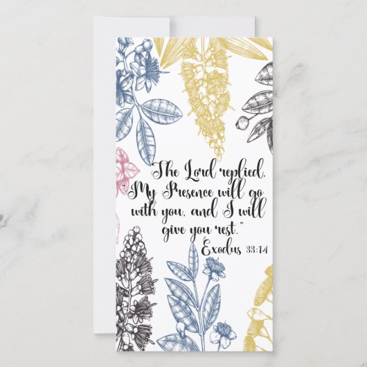 Exodus 33:14, Bijbelverse Bladwijzer (Voorkant)