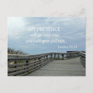 Exodus 33:14 Mijn aanwezigheid zal met u gaan... Briefkaart