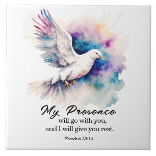 Exodus 33:14 Mijn tegenwoordigheid zal met u meega Tegeltje