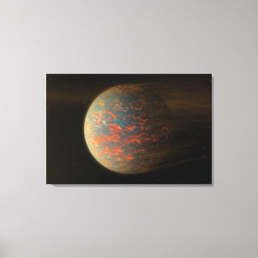 Exoplanet 55 Cancri E en het gesmolten oppervlak Canvas Afdruk (Voorkant)