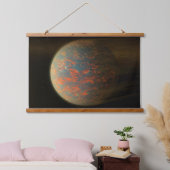 Exoplanet 55 Cancri E en het gesmolten oppervlak Hangend Wandkleed (Slaapkamer)