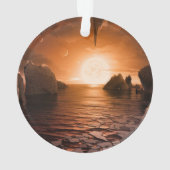 Exoplanet Trappist-1f De Son Côté Nocturne Icy. (dos)