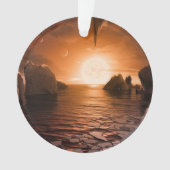 Exoplanet Trappist-1f De Son Côté Nocturne Icy. (devant)