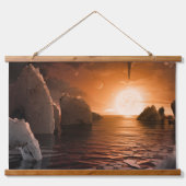 Exoplanet Trappist-1f vanaf zijn ijzige nachtzijde Hangend Wandkleed (Voorkant)