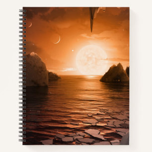 Exoplanet Trappist-1f vanaf zijn ijzige nachtzijde Notitieboek