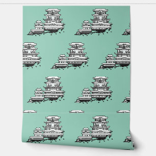 Exotic Abode Repeat Aqua Home Decor Behang