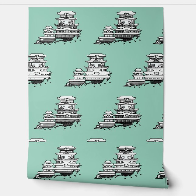 Exotic Abode Repeat Aqua Home Decor Behang (Afrollen)