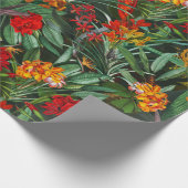 Exotic Aloha Oerwoud Flowers and Leaves Pattern Cadeaupapier (Hoek)