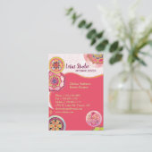 Exotic Asian Lotus Pattern roze Visitekaartje (Staand voorkant)